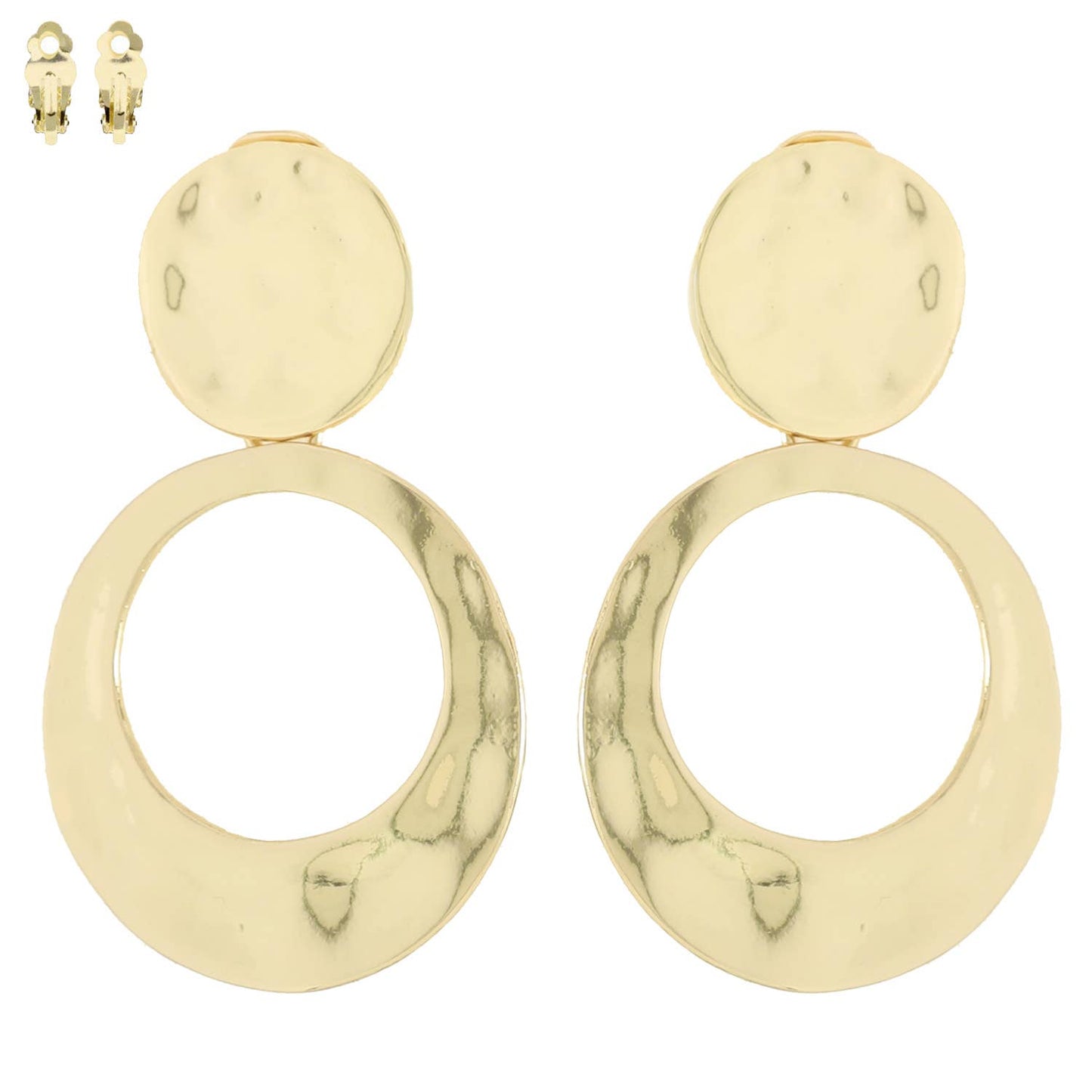 Boho Irregular Metal Open Circle Clip-On Earrings