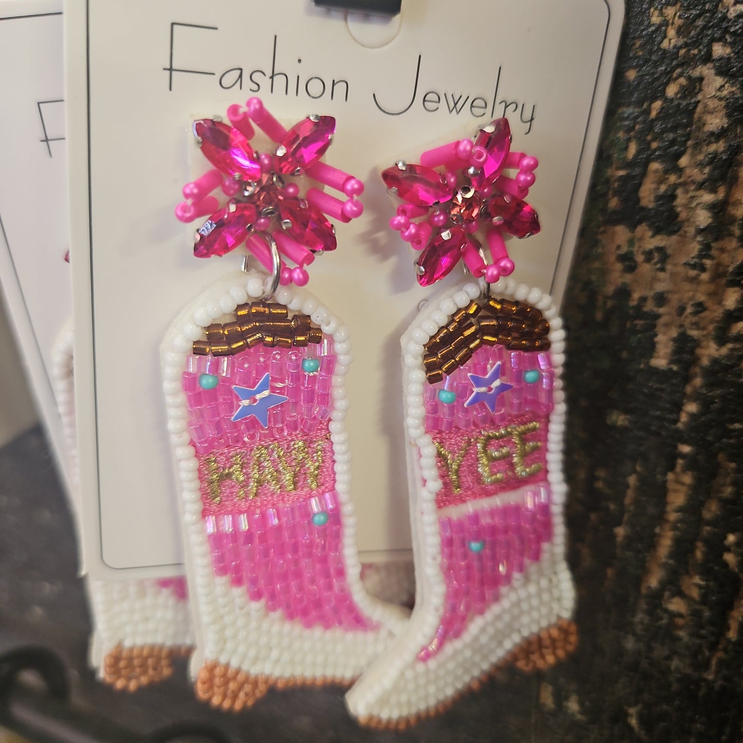 Beaded boot earrings