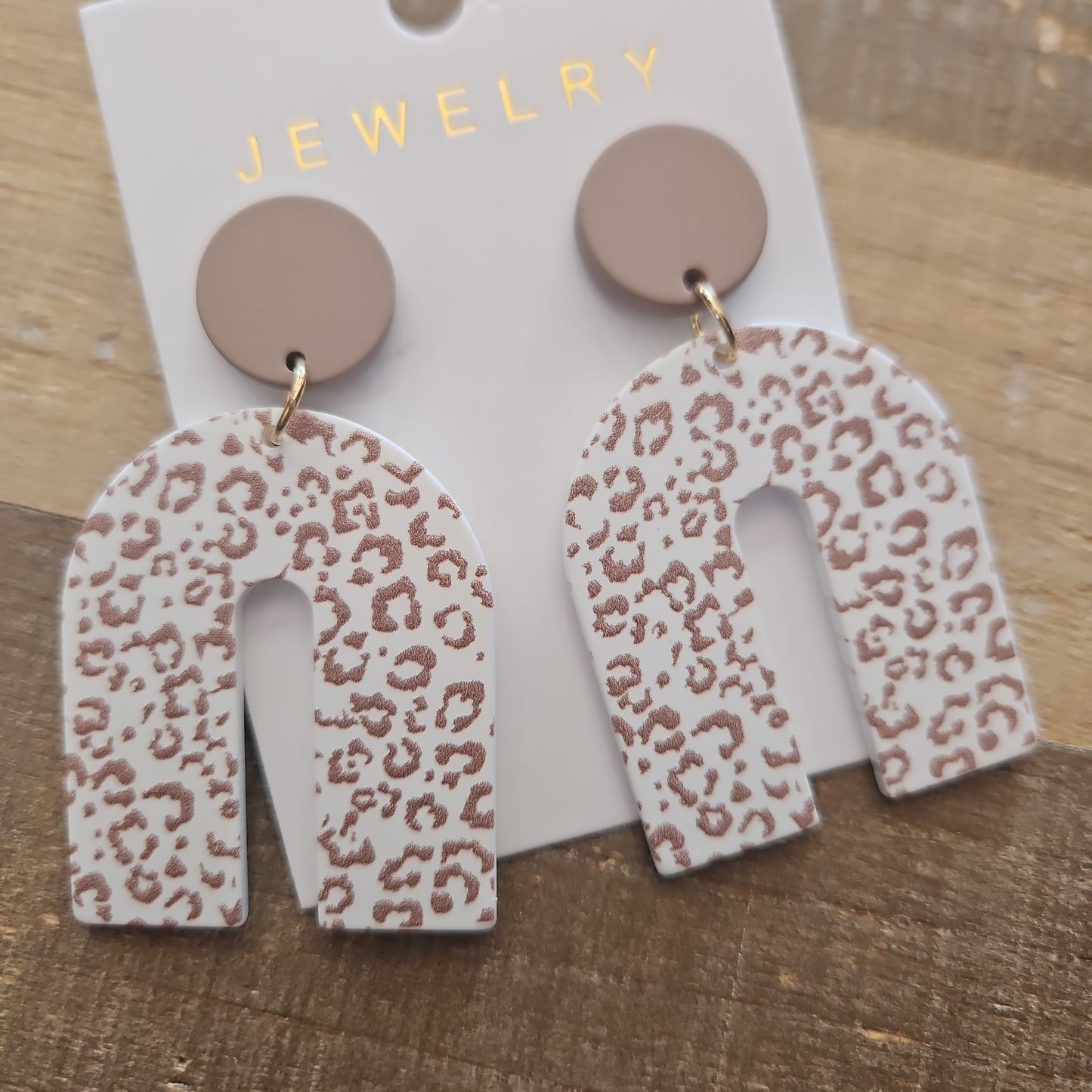 Neutral Leopard Earrings