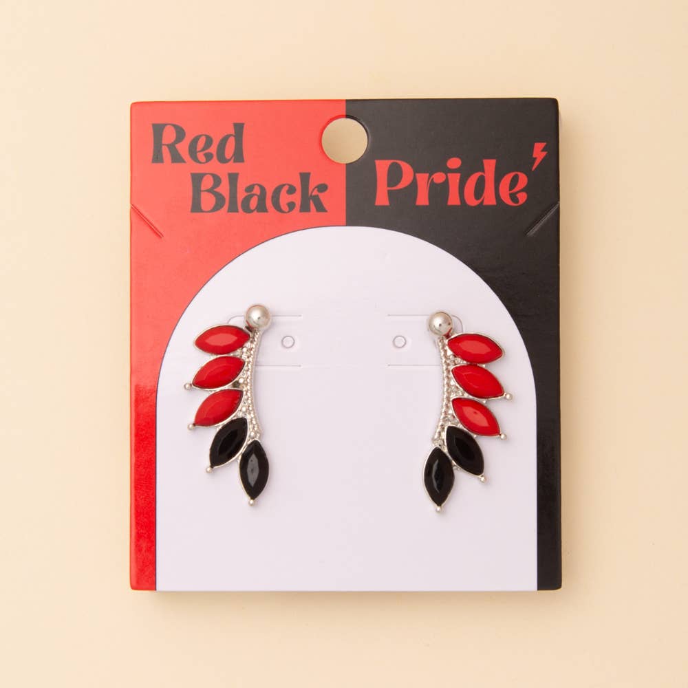 Game Day Crystal Embellished Feather Post Dangle Earrings