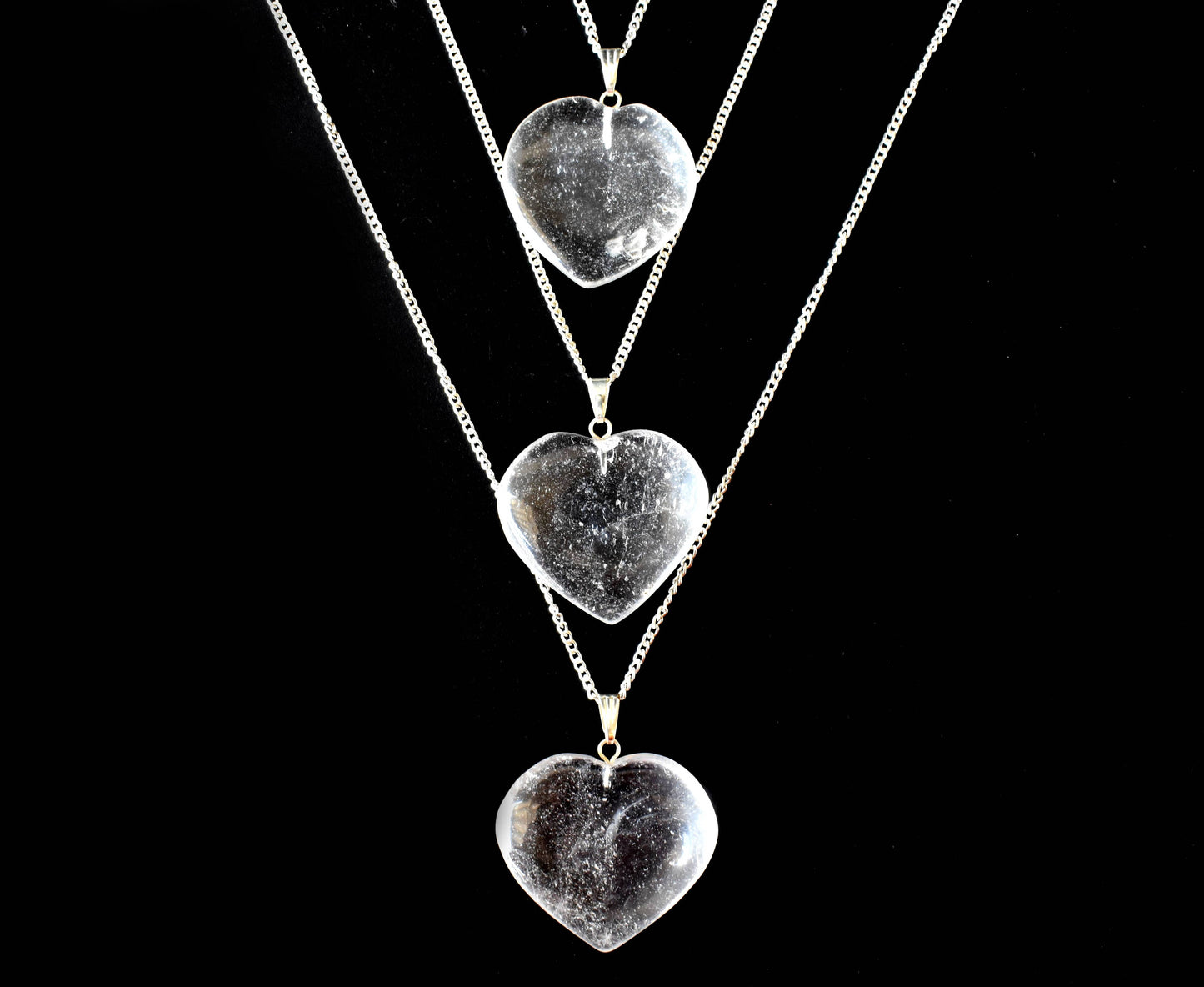 Crystal Heart Pendant| Crystal Quartz| Healing Stone Jewelry