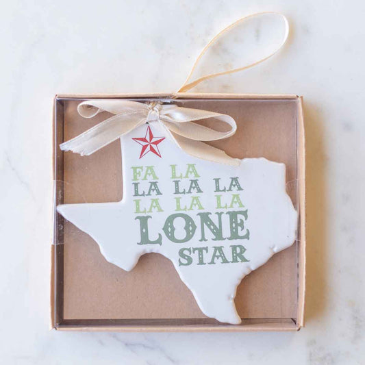 Lone Star Ornament   White/Multi   4"