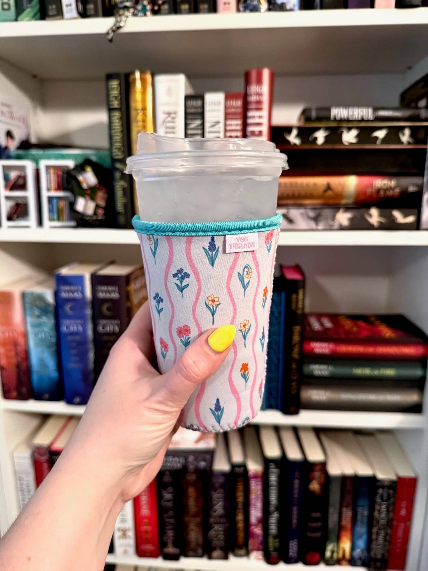 Wildflower Stripe Iced Coffee Drink Sleeve- Medium
