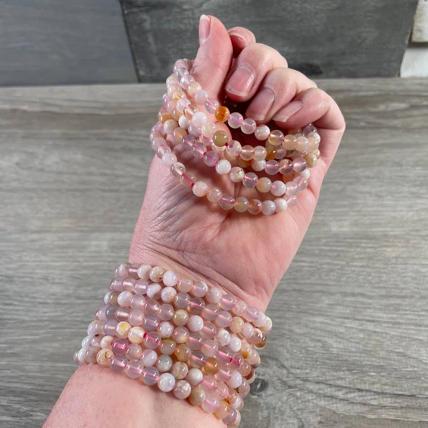 Gemstone Beaded Stretch Bracelets 6mm  – Bulk Jewelry