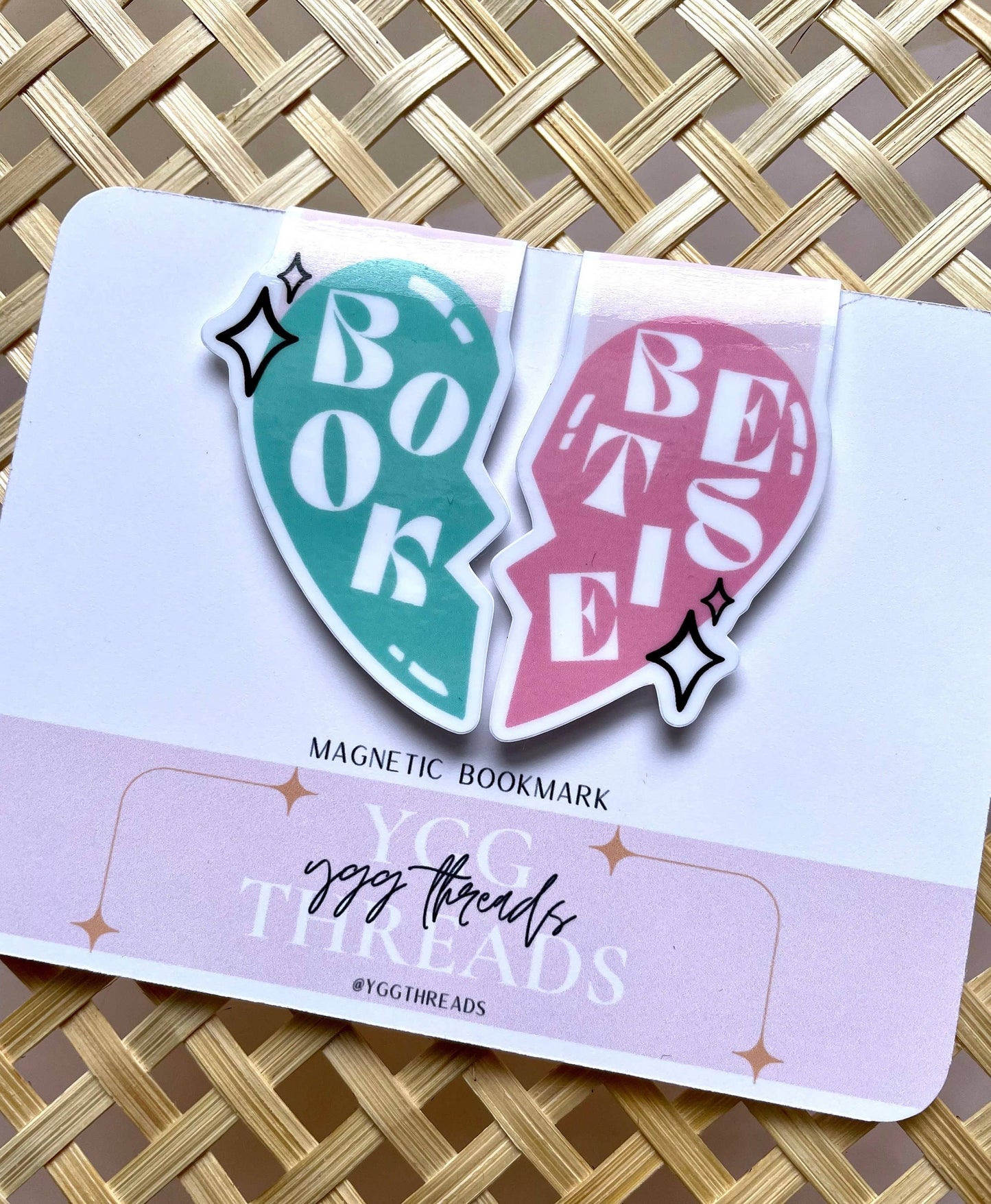 Book Bestie Friendship Heart Necklace Style BFF | Magnetic