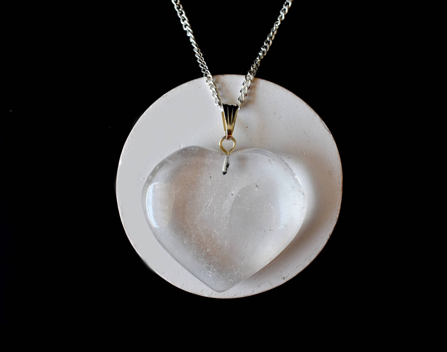 Crystal Heart Pendant| Crystal Quartz| Healing Stone Jewelry