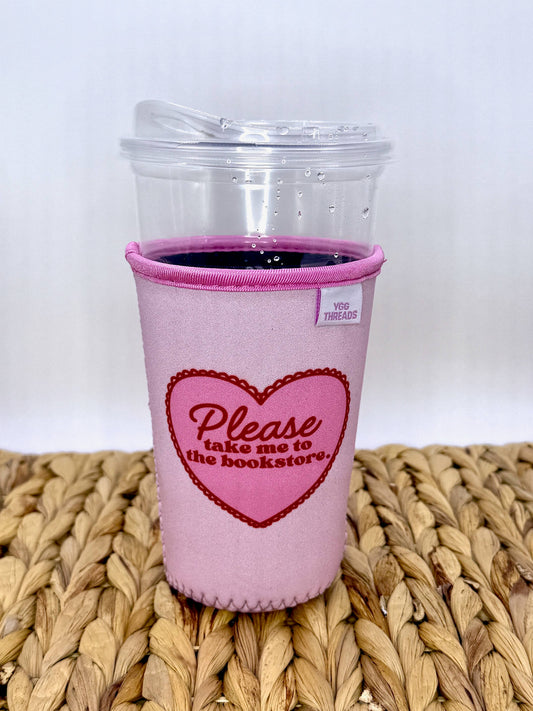 Please Take Me to The Bookstore Coffee Drink Sleeve - Medium