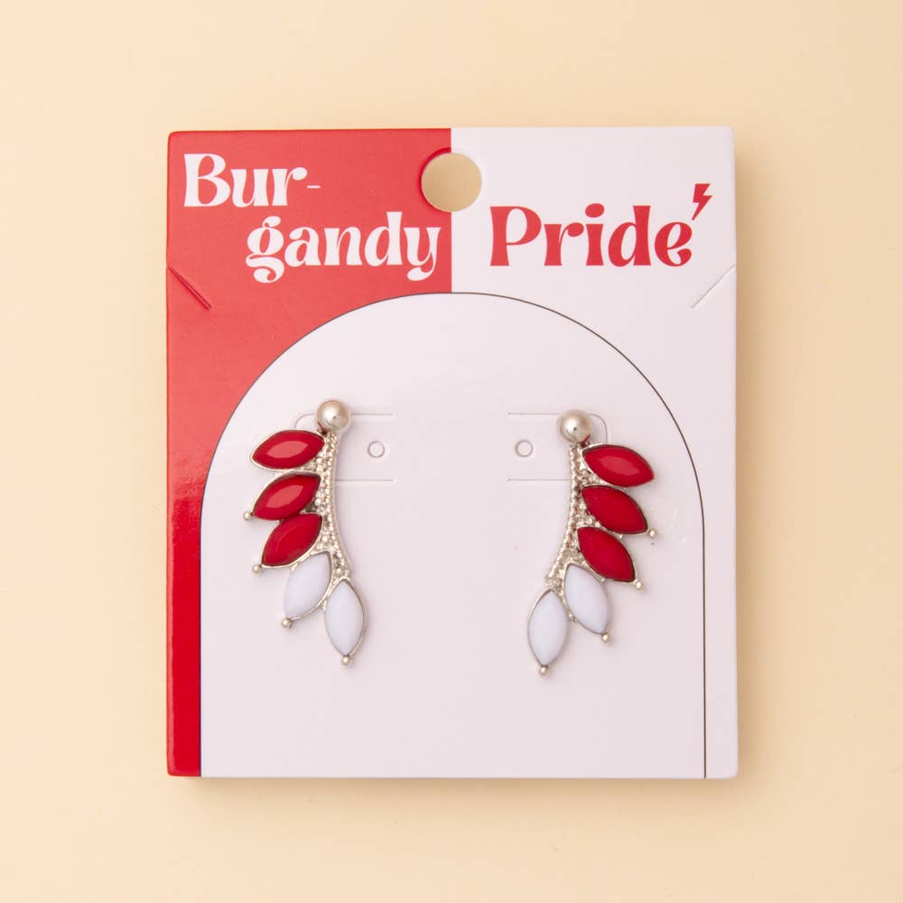 Game Day Crystal Embellished Feather Post Dangle Earrings