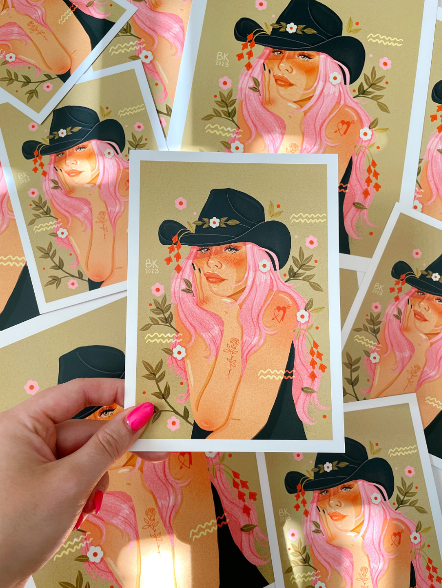 Cutie Cowgirl Print