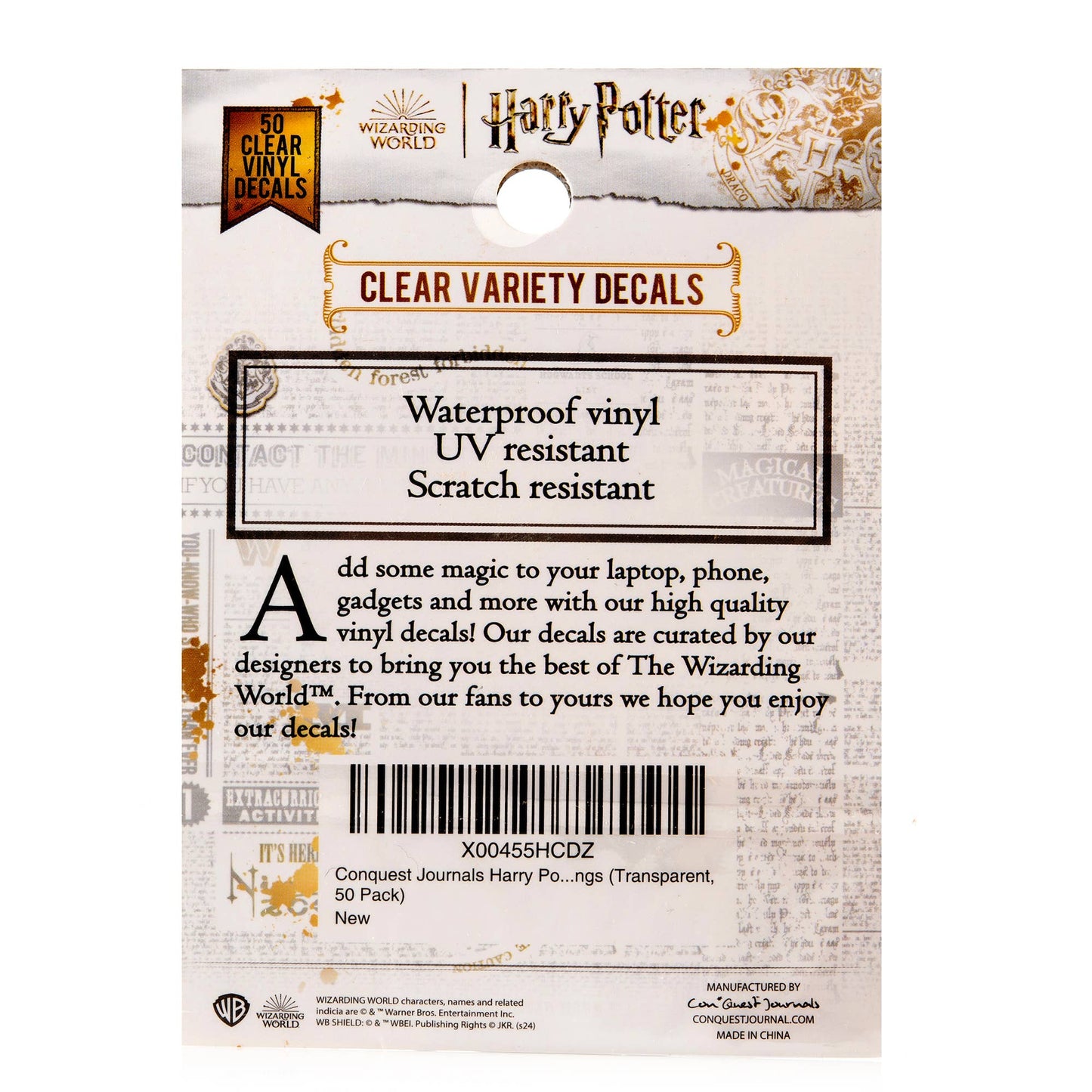 Harry Potter Clear Variety Decals (50-Pack)