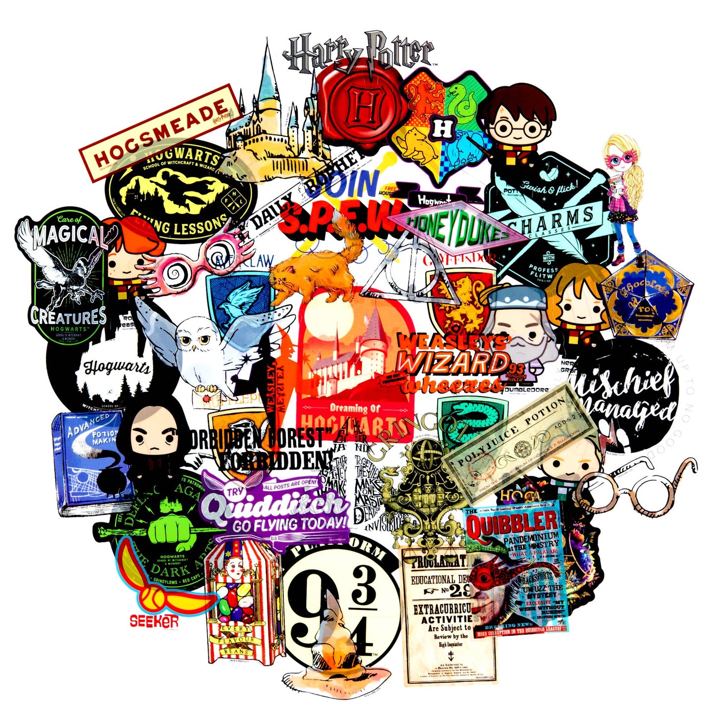 Harry Potter Clear Variety Decals (50-Pack)