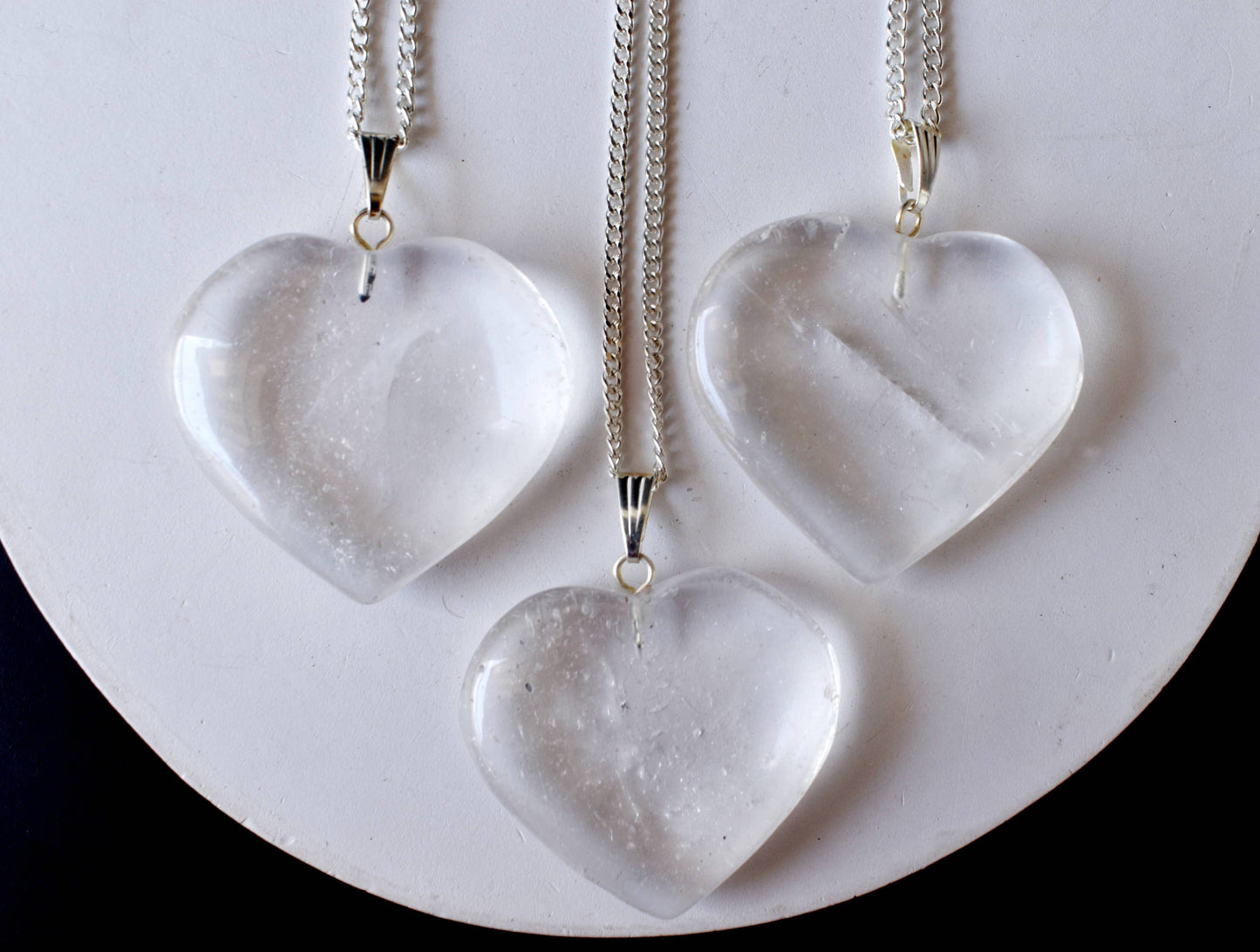 Crystal Heart Pendant| Crystal Quartz| Healing Stone Jewelry
