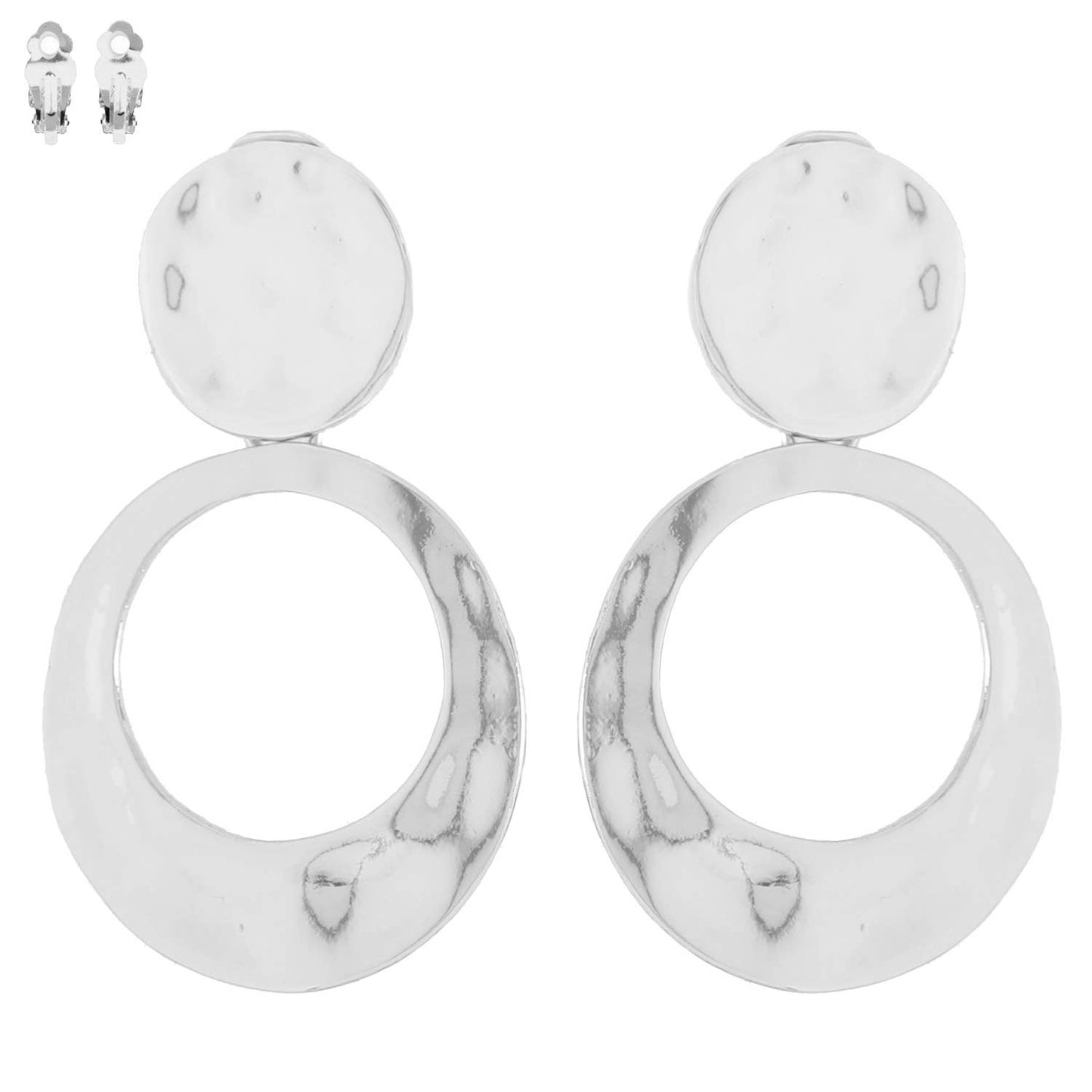 Boho Irregular Metal Open Circle Clip-On Earrings