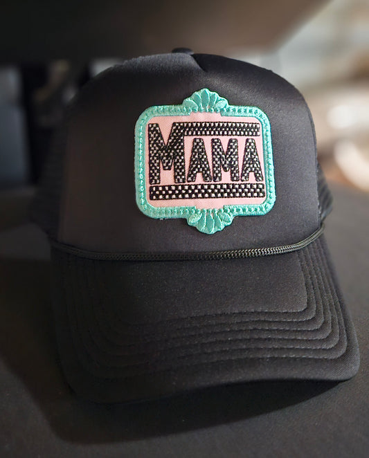 Mama Checkered Patch Hat
