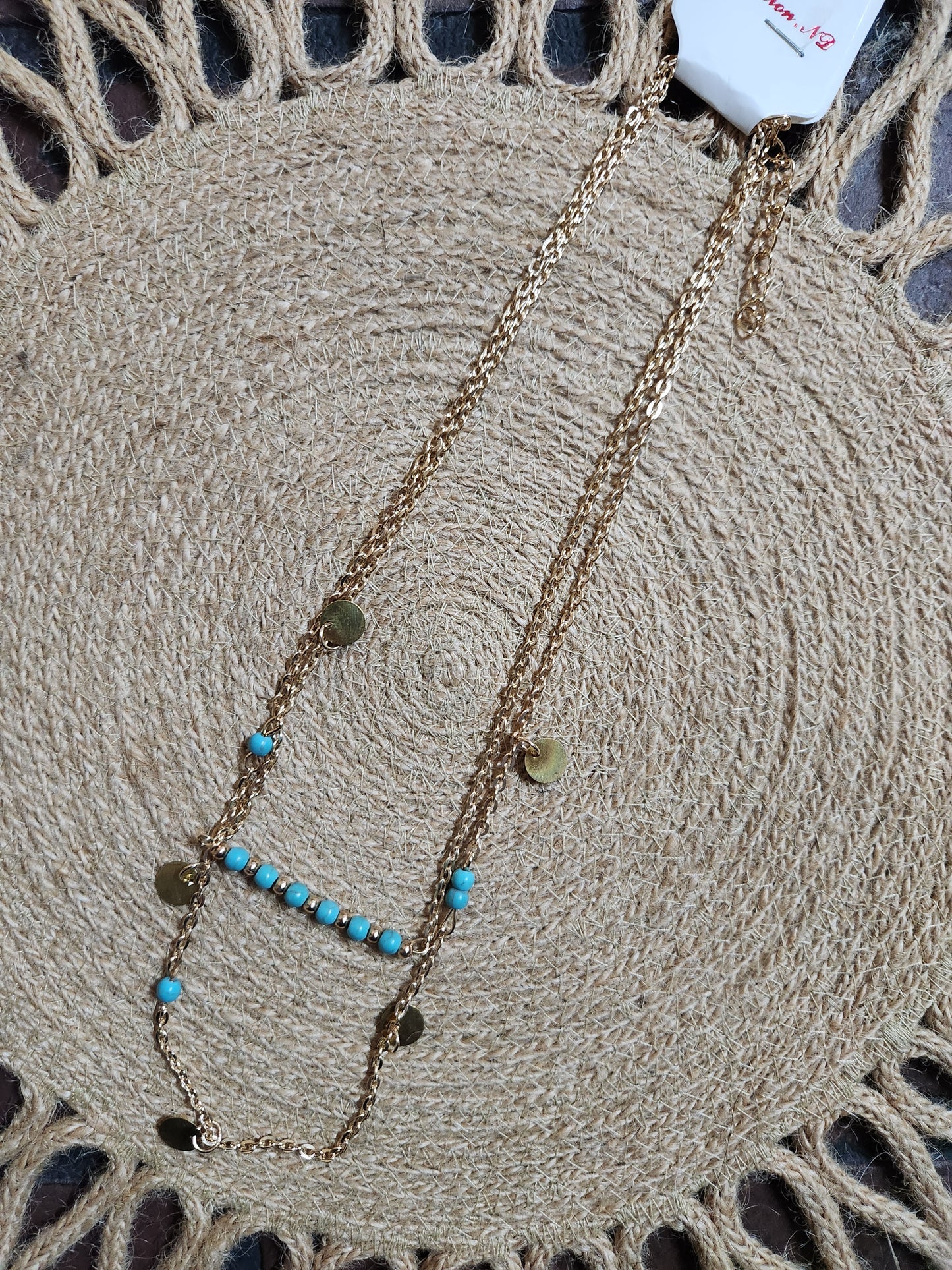 Layered Faux Turquoise Necklace