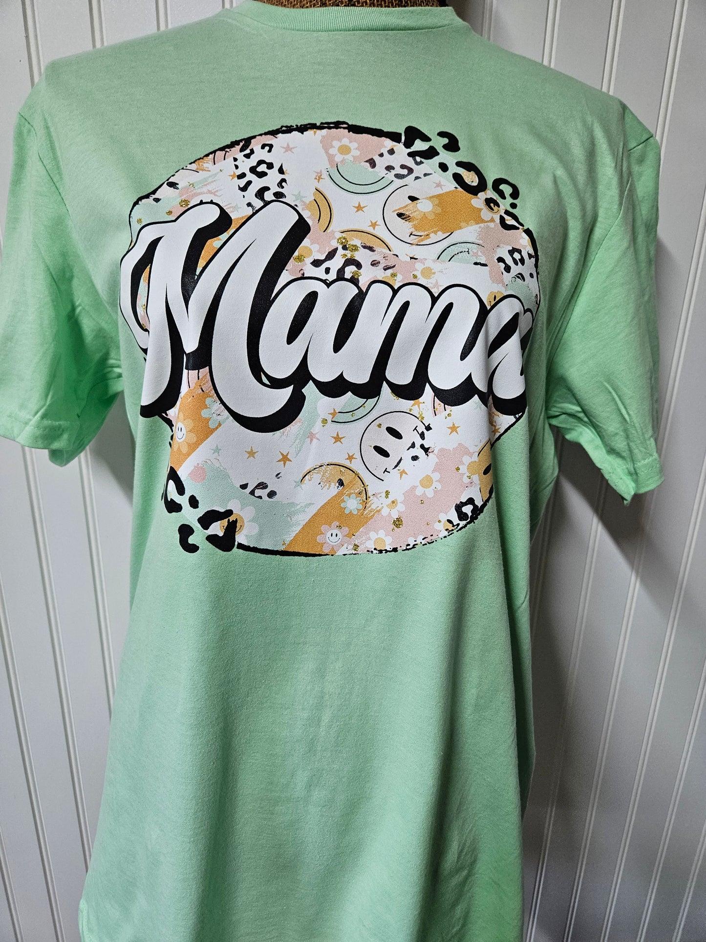 Smiley Face/Leopard Mama Tee