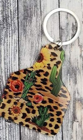 Leopard/Cactus Keychain